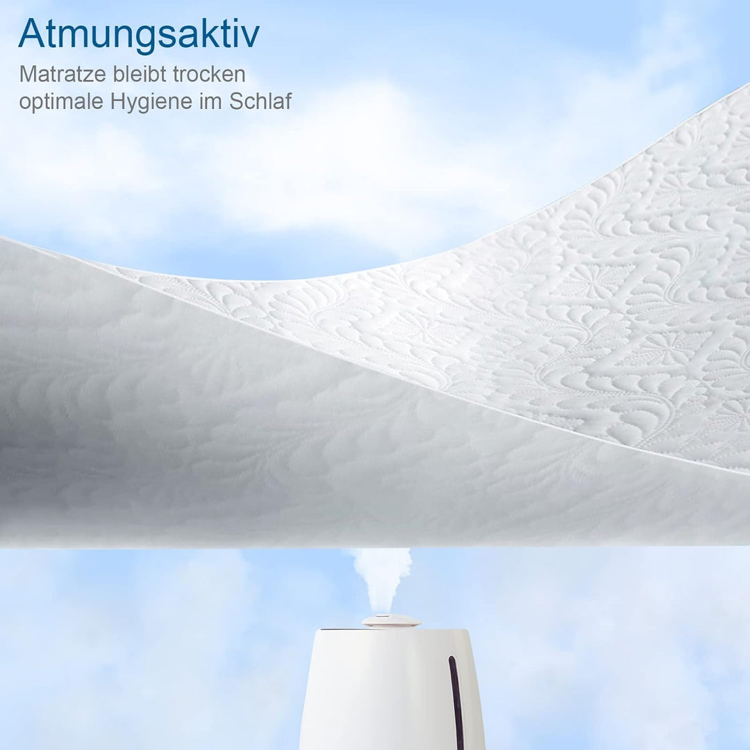 Premium Matratzenschoner wasserdichte 90x200cm Spannbettlaken Luxus, 3D-Muster, Super saugfähig, Atm