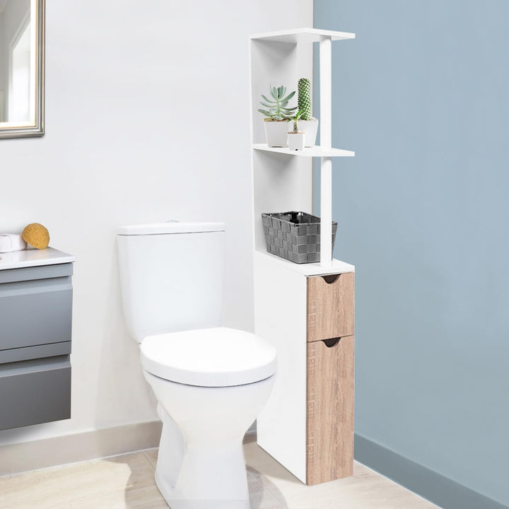 ProBache WC-Schrank, Holz, platzsparend, für Toilette, 2 Türen Buche