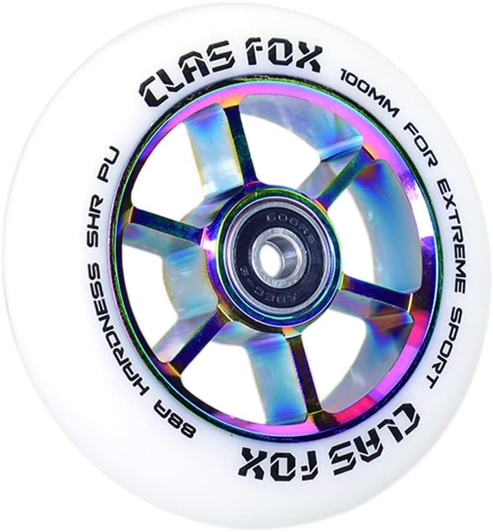 CLAS FOX Pro Stunt Scooter Rollen Roller Räder Wheels 100mm EIN Paar mit ABEC-9 Kugellager CNC Metal