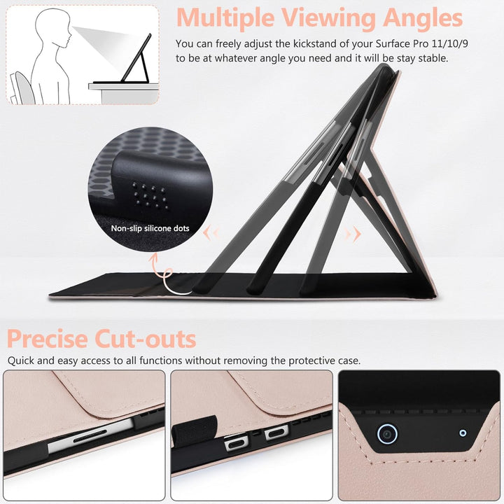 HYZUO Hülle für Surface Pro 11 2024, Surface Pro 10 2024, Surface Pro 9 2022, Mehrwinkelbetrachtung