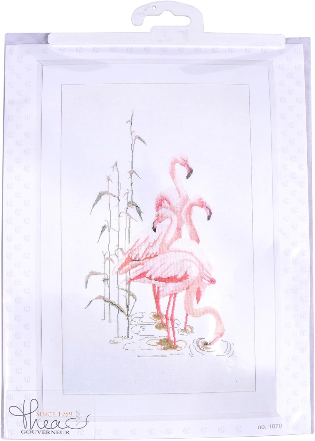 Thea Gouverneur - Kreuzstich-Set - Flamingo - Aida - 16 Count - Für Erwachsene - 1070A Aida Flamingo