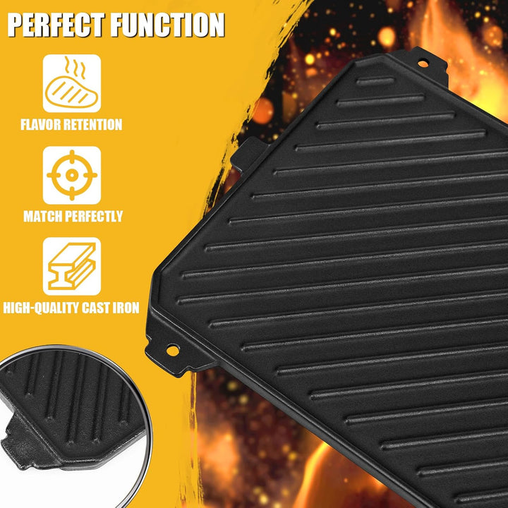 GFTIME Gusseisen Grillplatte passend für SKOTTI Grill, Plancha & Griddle 2-in-1, beidseitig verwendb
