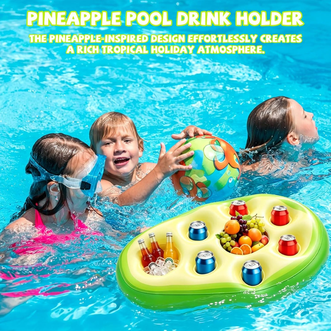 Pool Bar Aufblasbarer Getränkehalter, 2 in1 Avocadoform Getränke Snackhalter, 8 Löcher Grosse Kapazi