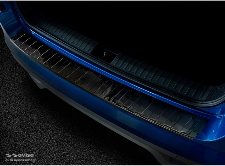 Avisa Schwarz Edelstahl Heckstossstangenschutz kompatibel mit Skoda Kamiq 2019- 'Ribs'