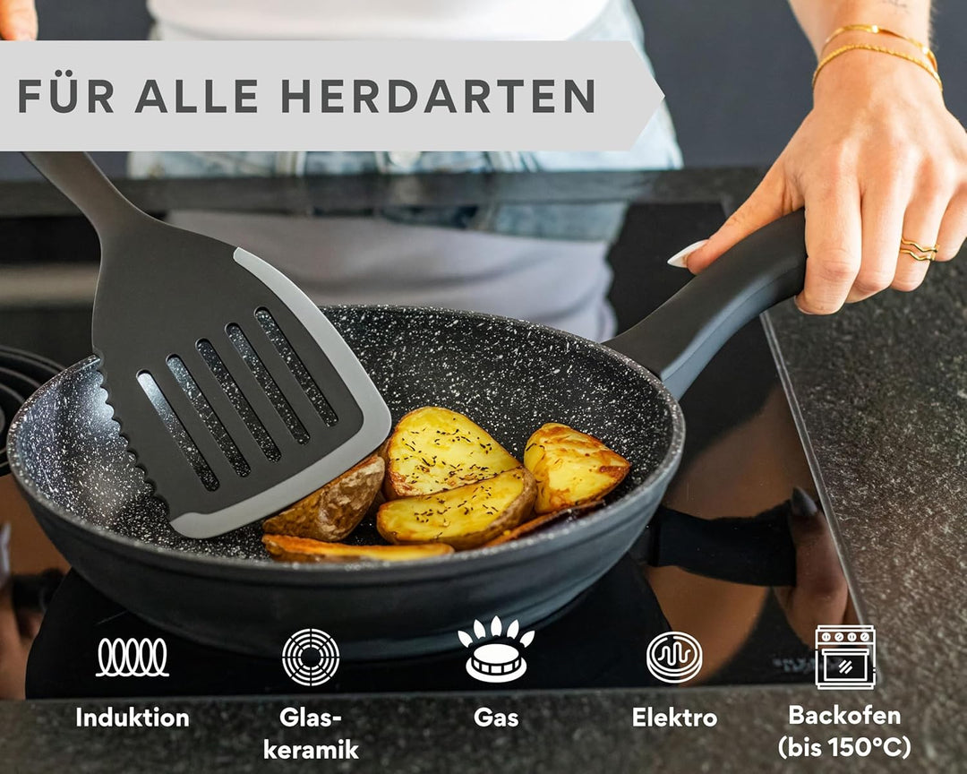 DIVORY beschichtete Bratpfanne – Antihaft beschichtete Pfanne für alle Herdarten – Universalpfanne S