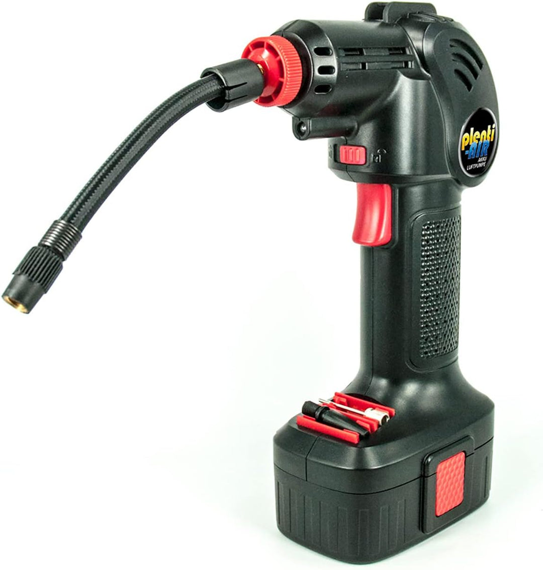 Plenti Air Akku Handkompressor mit Li-Ion Akku und Auto Adapter - 12V NEUHEIT - Deutscher Kundendien