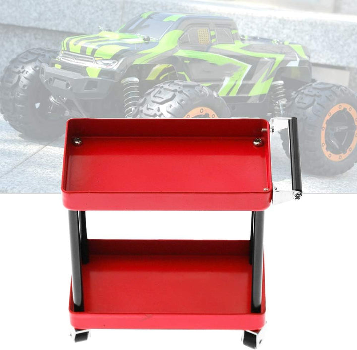 RC Car Tools Trolley, 2 Tier RC Simulation Repair Tools Trolley Tray Holder, Mobile Werkstatt Garage