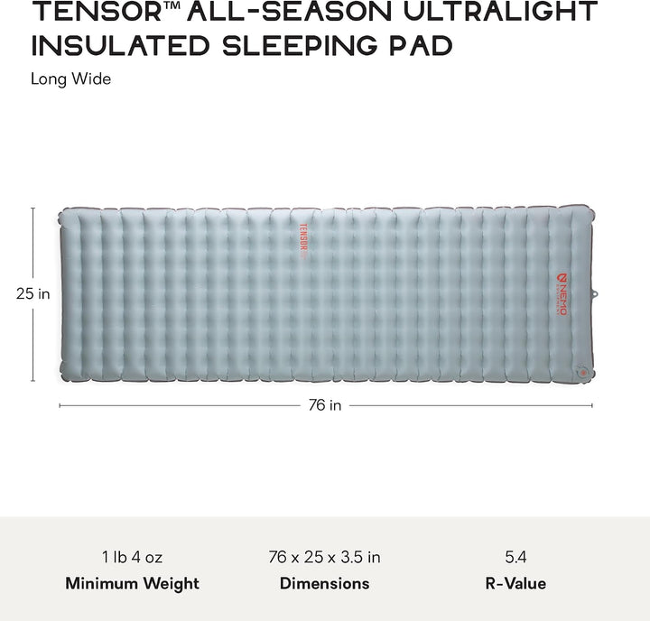 NEMO Equipment Tensor Ultraleichte Isolierte Allwetter-Schlafmatratze - Lang und Breit (193 x 63,5 c