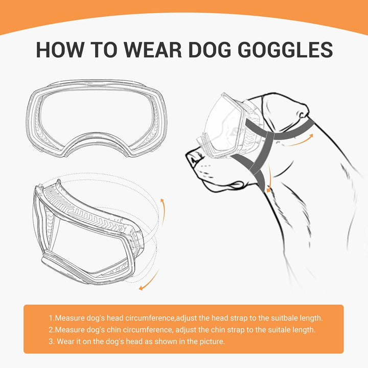 NAMSAN Hundebrille mit Weit Sichtfeld, UV-Schutz Sonnenbrille für Gross Hunde, Augen Schützen Hunde