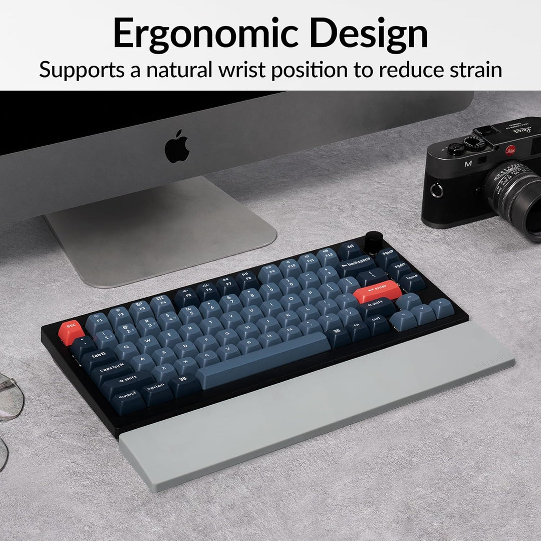 Keychron Grey Silicone Wrist & Palm Rest, 327mm (12.89") for 75% Compact Keyboard Series V1/V2/Q1/Q2