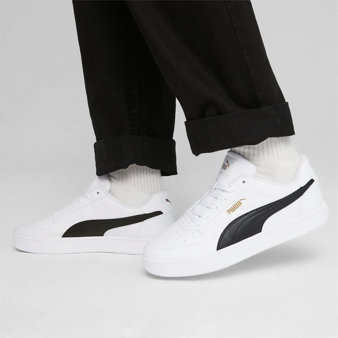 Puma Unisex's Caven 2.0 Sneaker 42.5 EU Puma White Puma Black Gold, 42.5 EU Puma White Puma Black Go