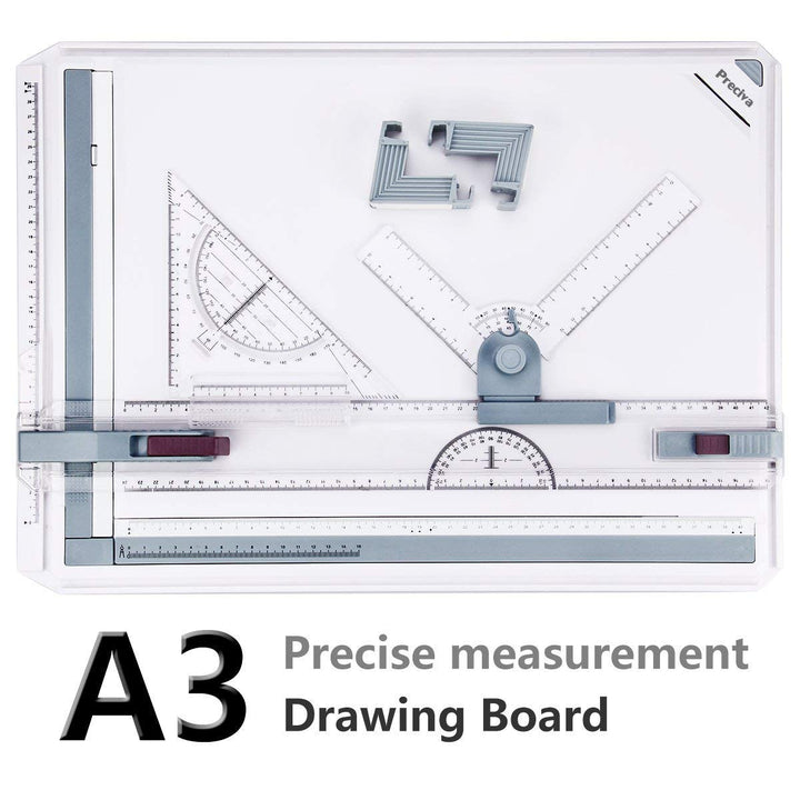 A3 Zeichenplatte, Preciva A3 Zeichenbrett DIN A3 Zeichentisch mit Zubehör 51 x 36,5 CM -