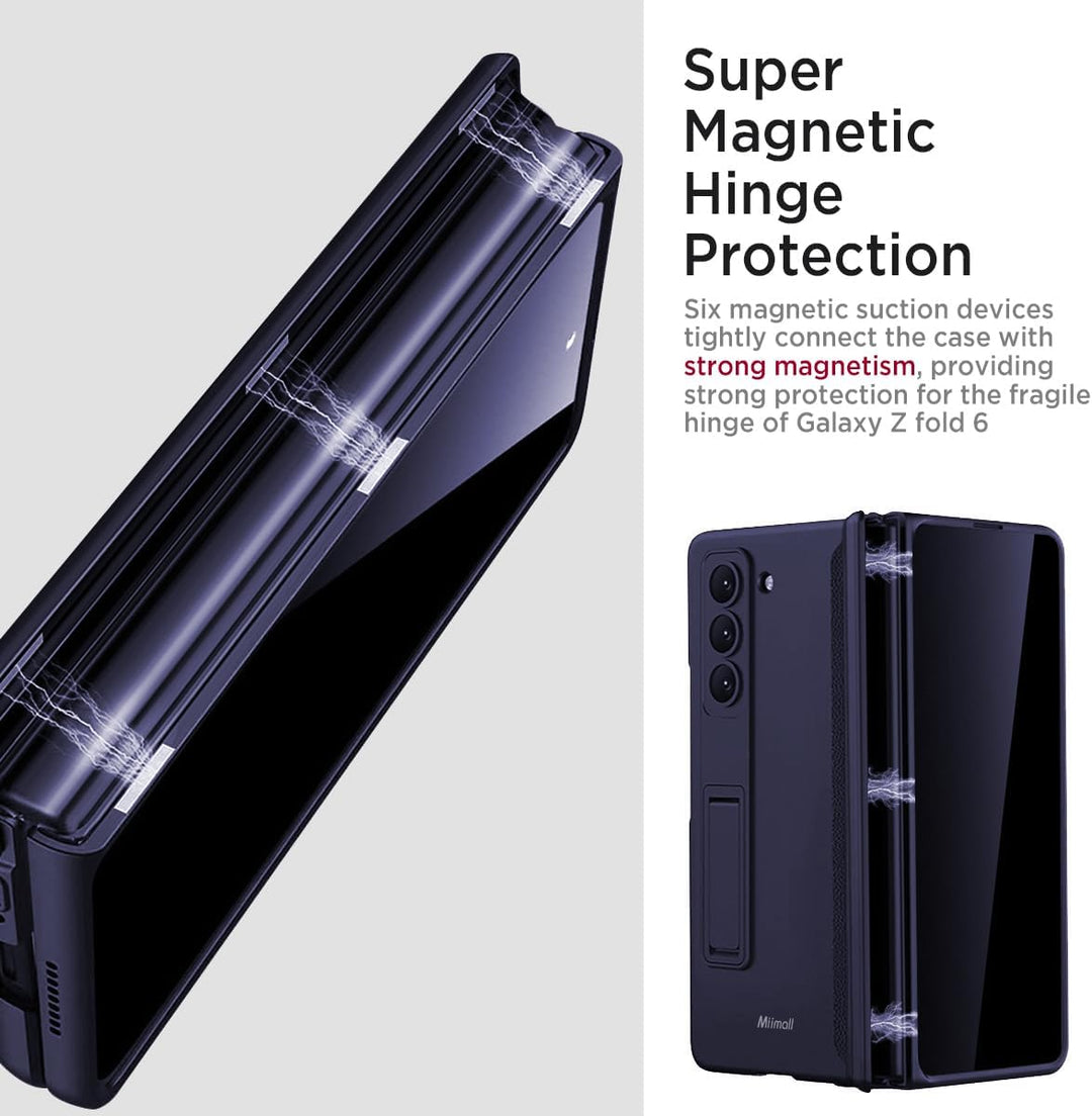 Miimall Kompatibel mit Samsung Galaxy Z Fold 6 Hülle mit Displayschutz Anti-Peeping+Magnetischer Sch