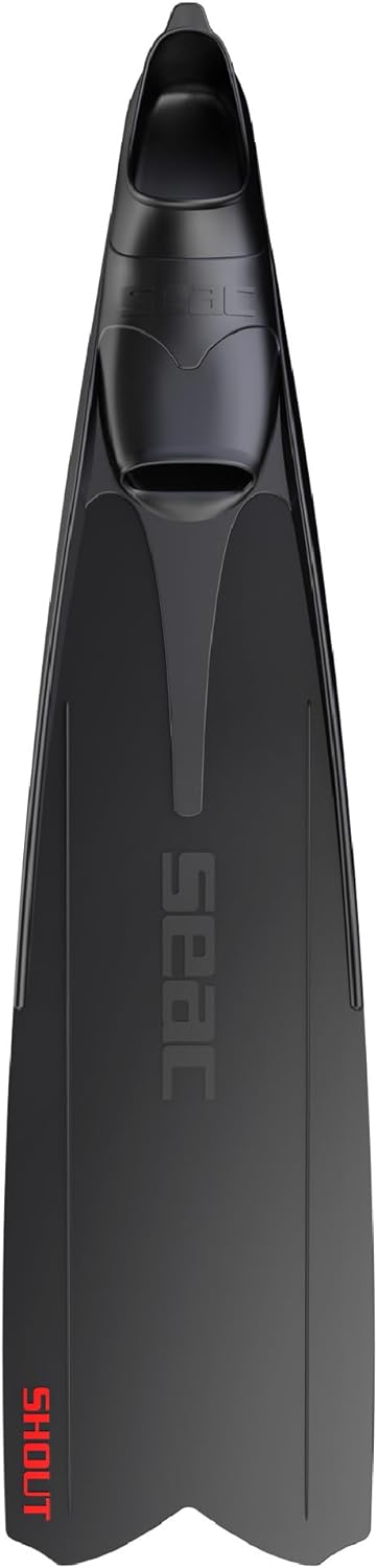 Seac Unisex-Adult Shout Lange Fussteilflossen für die Unterwasserjagd und zum Freitauchen Schwarz 39
