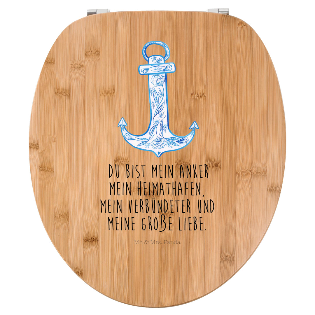 Mr. &amp; Mrs. Panda Motiv WC Sitz Anker Blau - Geschenk, WC-Sitz, Klobrille, Toilettendeckel, lustige S