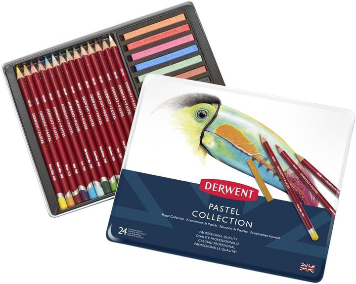 Derwent Pastel Collection Sampler Kit, Pastell Kollektion, Zeichnen & Schreiben, 24er-Set, Stifte, K