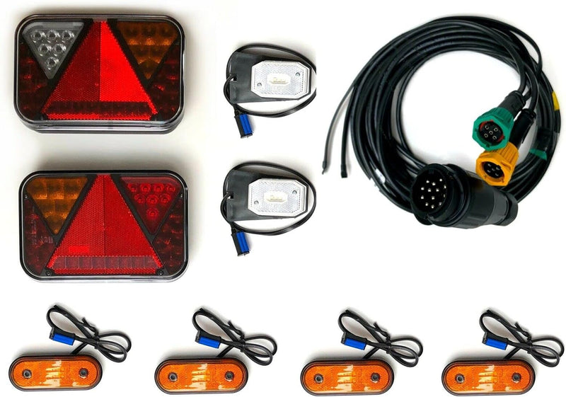 MelTruck® Anhängerbeleuchtung LED Rückleuchten u. Umrissleuchten mit Schnellanschluss 13 polig Kabel