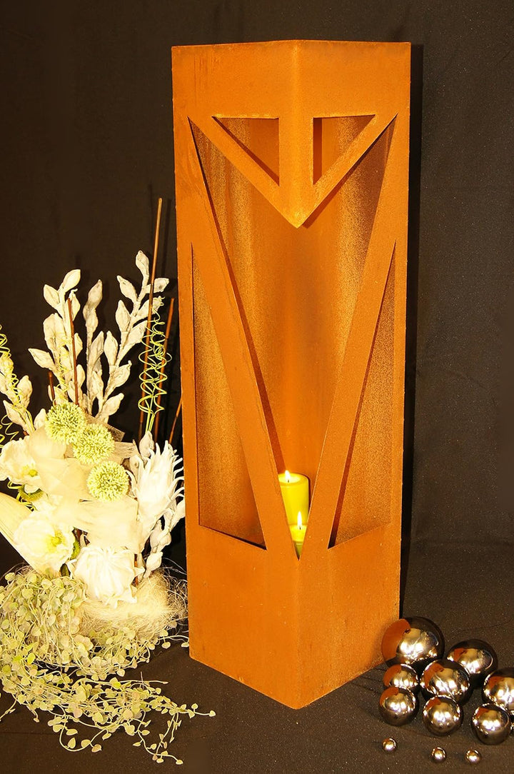 Feuersäule Classic Edelrost Rost Metall Gartendeko Garten Stele Fackel Feuer Säule