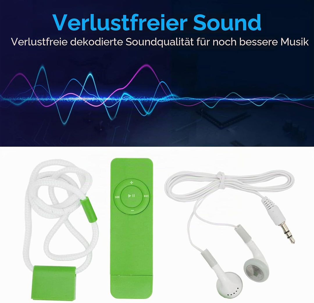ASHATA MP3 Player, 64 GB Tragbarer Digitaler Verlustfreier Musik MP3 Player, Tragbarer HiFi Sound MP