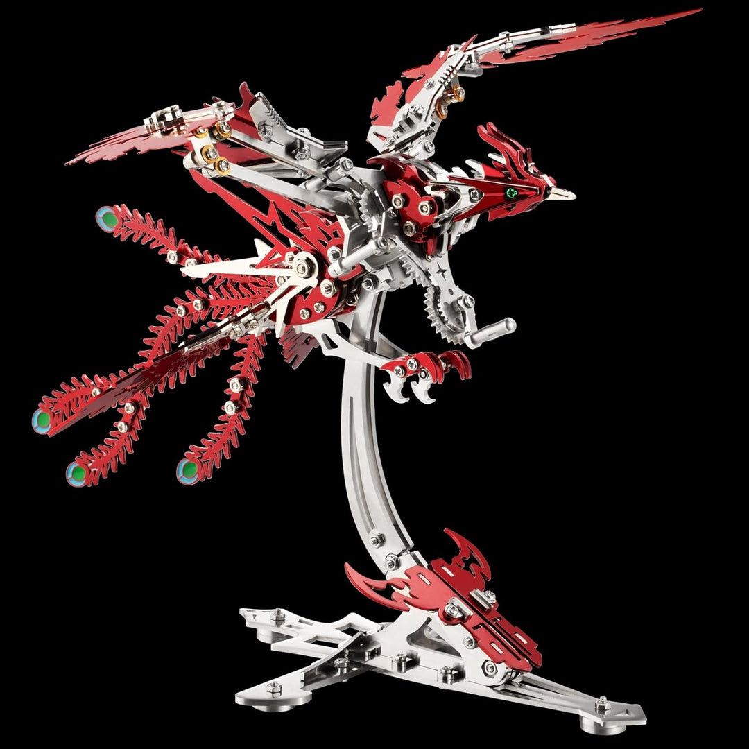 Bunte 3D Metall Puzzle Erwachsene Phoenix, 3D Modellbausatz Metall für Erwachsene mit Werkzeugen, De