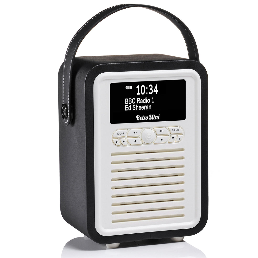 VQ Retro Mini Tragbares Radio mit Bluetooth-Lautsprecher und 60 Voreinstellungen. Enthält ein DAB-Ra