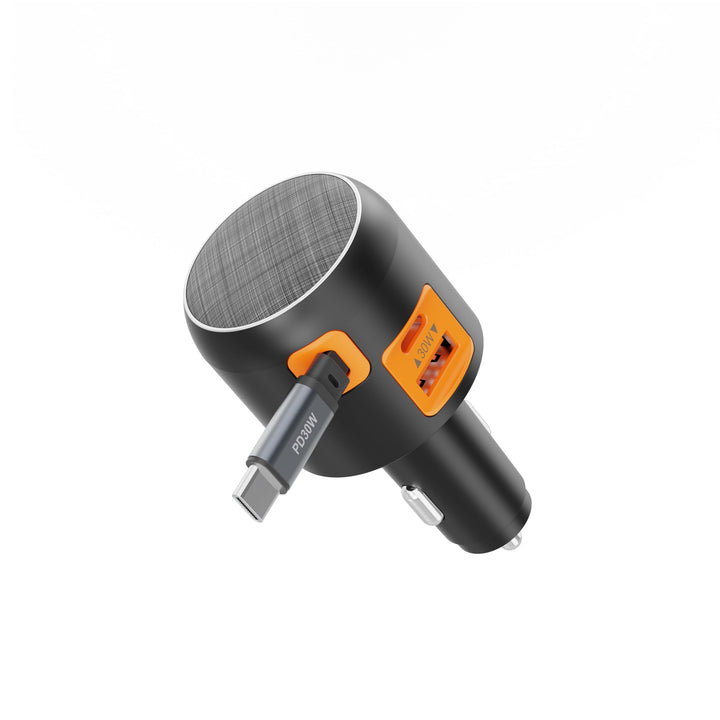 Zigarettenanzünder Ladegerät USB C Retractable 60W PD QC 3.0 Autoladegerät Compact Quick Charge Komp