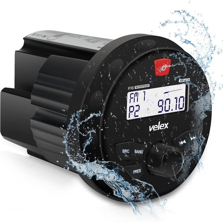 Wasserdicht Bluetooth Marine Stereo Lautsprecher 2 x 6.5 -Empfänger am DAB+ Radio für Streaming Musi