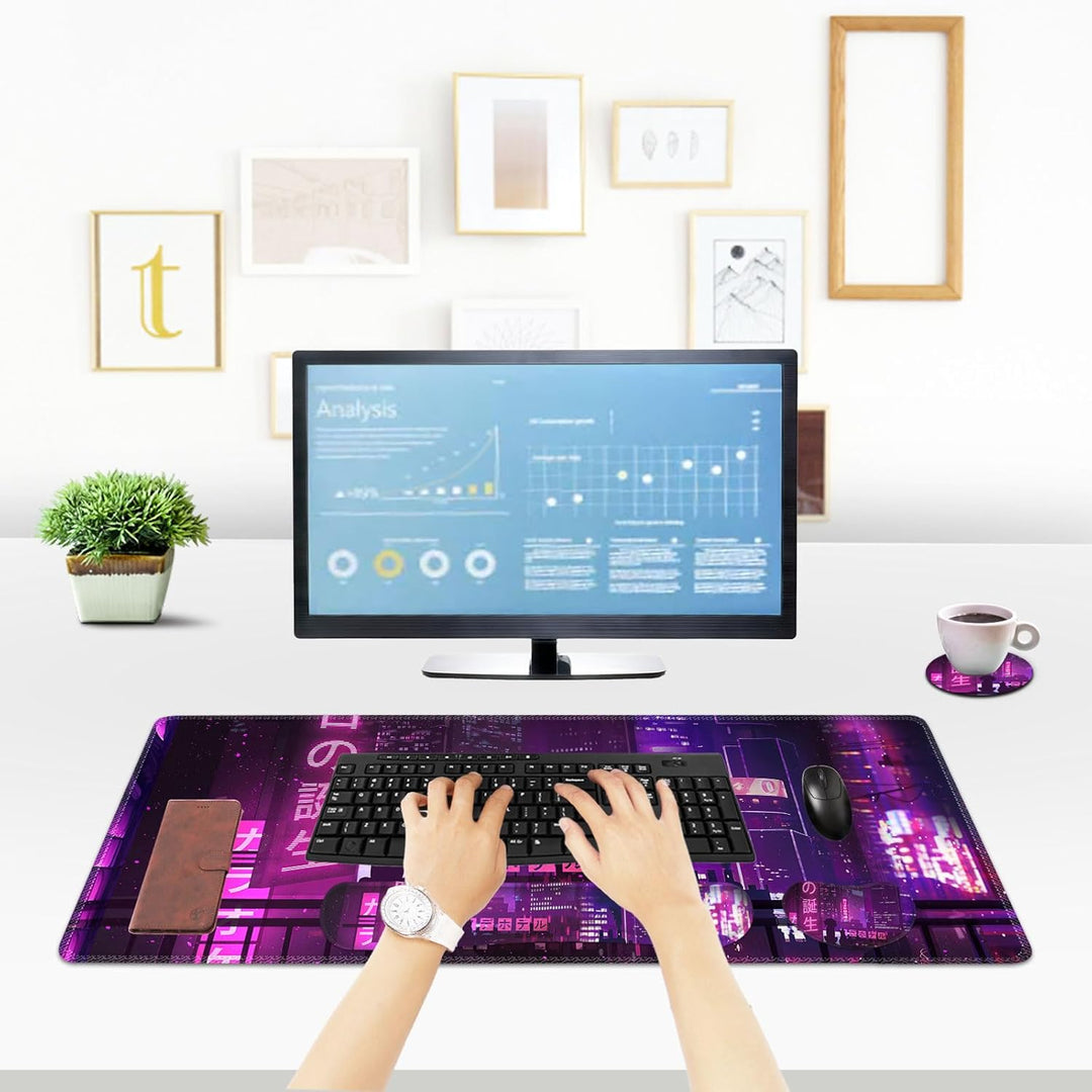 ToLuLu Erweitertes Gaming-Mauspad, Memory-Schaum ergonomische Tastatur-Maus-Handgelenkstütze-Set, gr