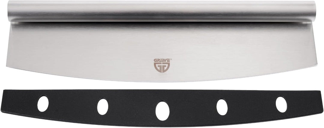 GRÄWE Pizzastein Set 3-teilig mit Pizzaschieber und Pizzamesser, Pizzazubehör zum Pizza backen und P