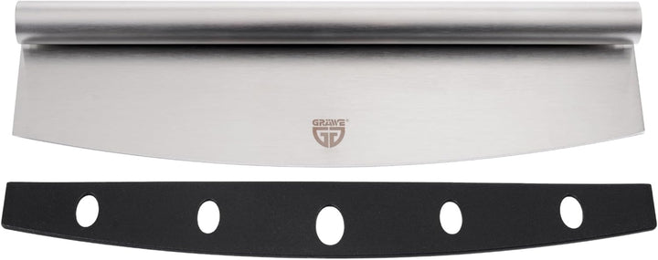 GRÄWE Pizzastein Set 3-teilig mit Pizzaschieber und Pizzamesser, Pizzazubehör zum Pizza backen und P