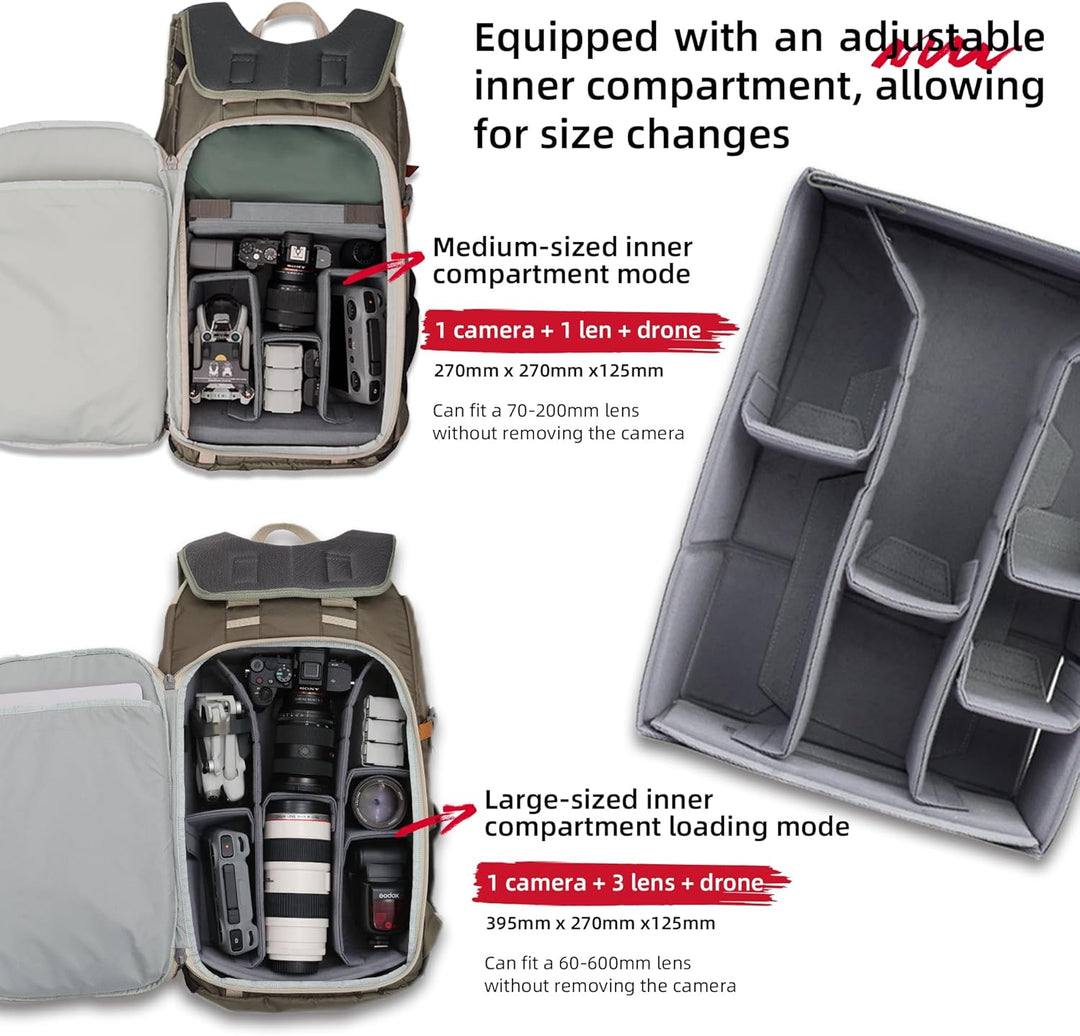 VSGO Pocket Ranger Kamera Tasche, Outdoor Kamera Rucksack mit faltbarem Futter spiegellose/DSLR Kame