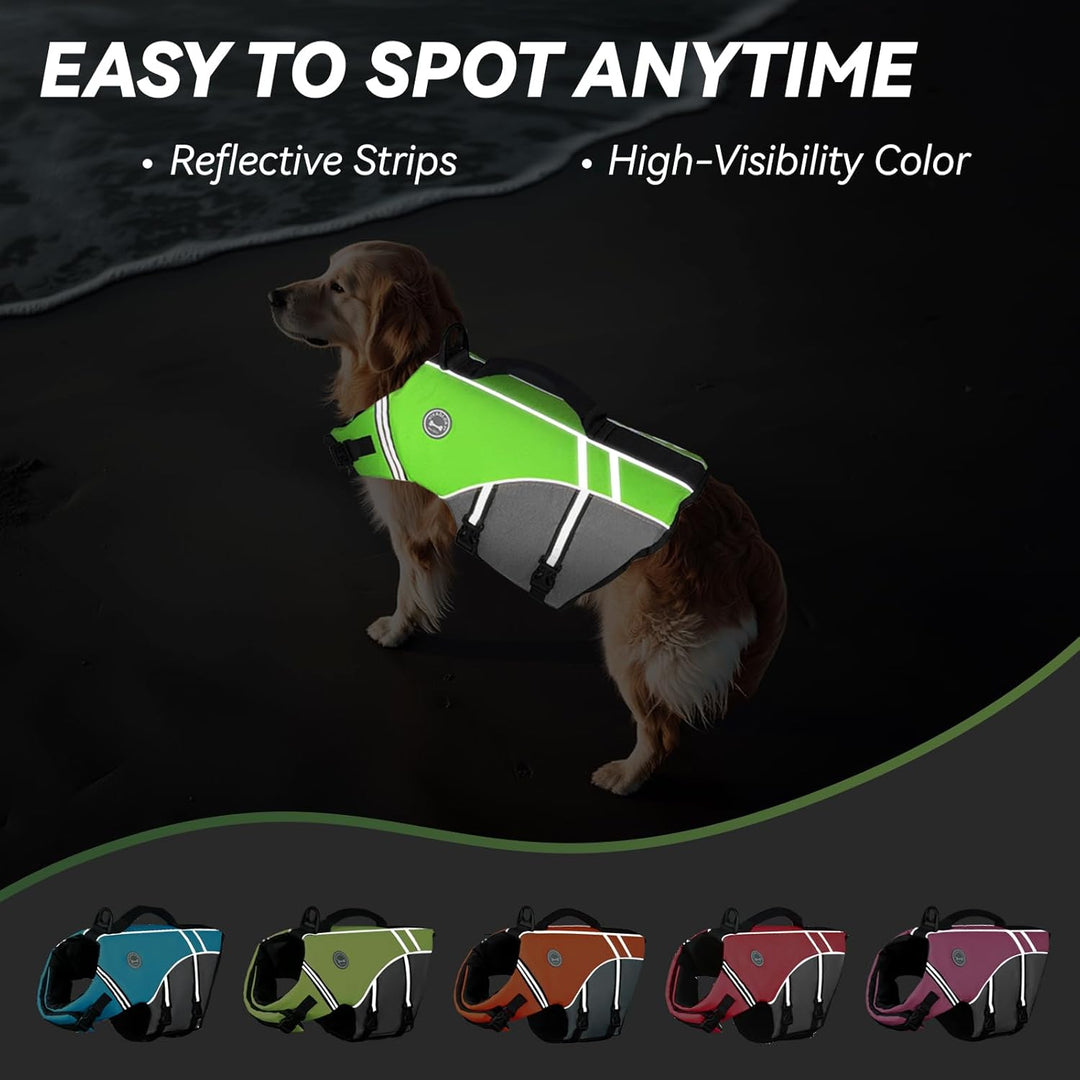 VIVAGLORY Sportstil Schwimmweste für Hunde mit Hervorragendem Auftrieb, Einstellbar & Langlebig Schw