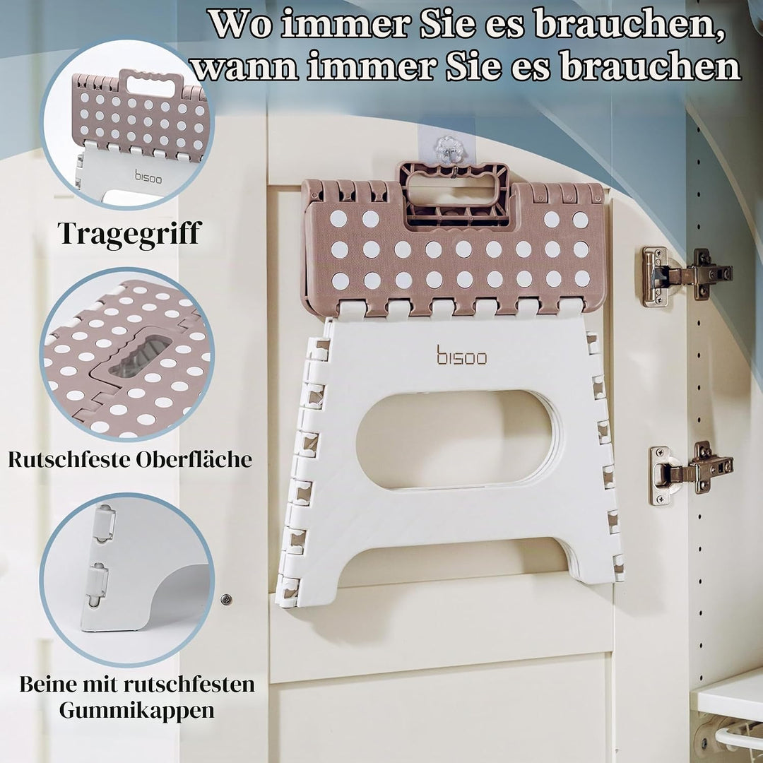 Bisoo Tritthocker Kinder Klapphocker 27 cm, Toilettenhocker, Bad, WC, Mokka Mokka 27 cm 1, Mokka 27