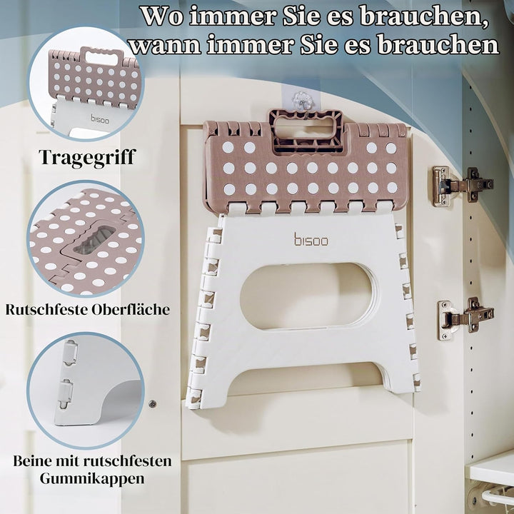 Bisoo Tritthocker Kinder Klapphocker 27 cm, Toilettenhocker, Bad, WC, Mokka Mokka 27 cm 1, Mokka 27
