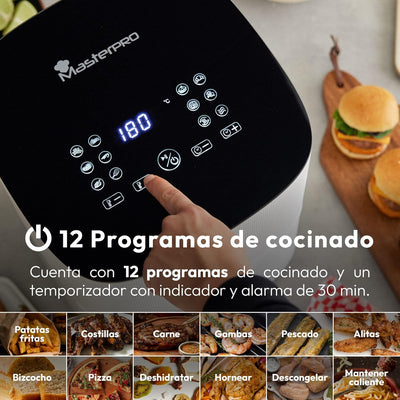 MasterPRO I-Rocket 500 | Hot Air Fryer | Colour White | 5 L Capacity and 1500 W Power | LED Touch Sc