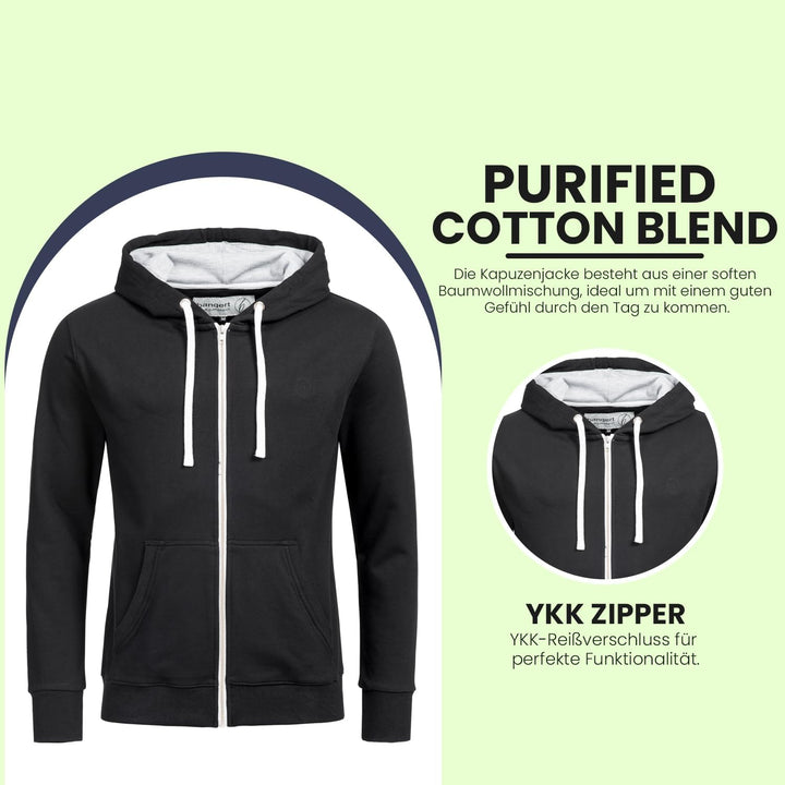 Banqert Herren Hoody | Faire Löhne | Purified Cotton Blend | div. Farben S Schwarz, S Schwarz