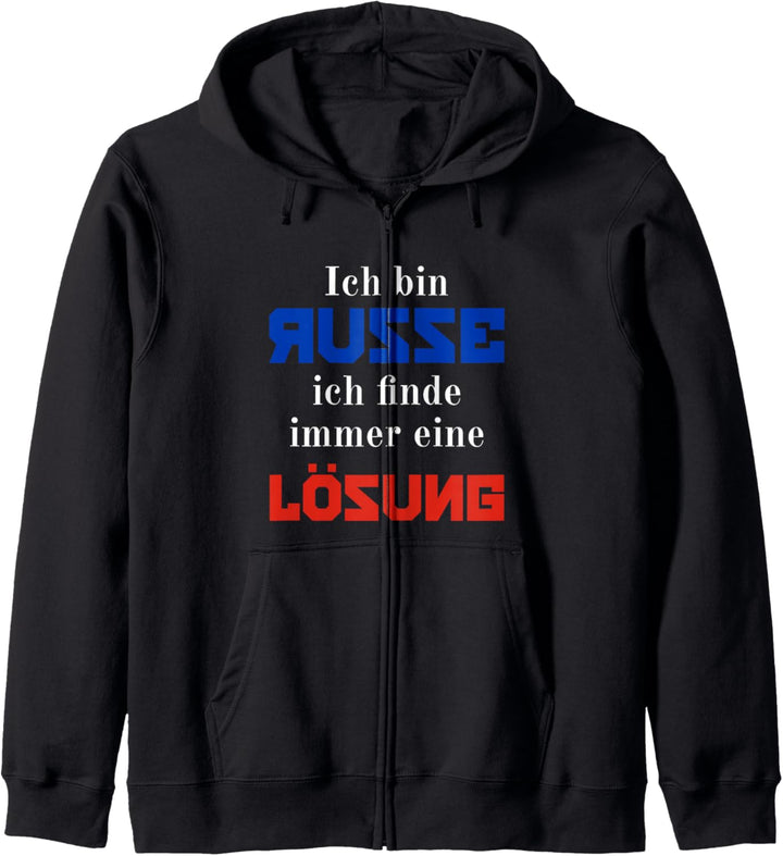 Ich bin Russe ich finde immer eine Lösung Russland Kapuzenjacke