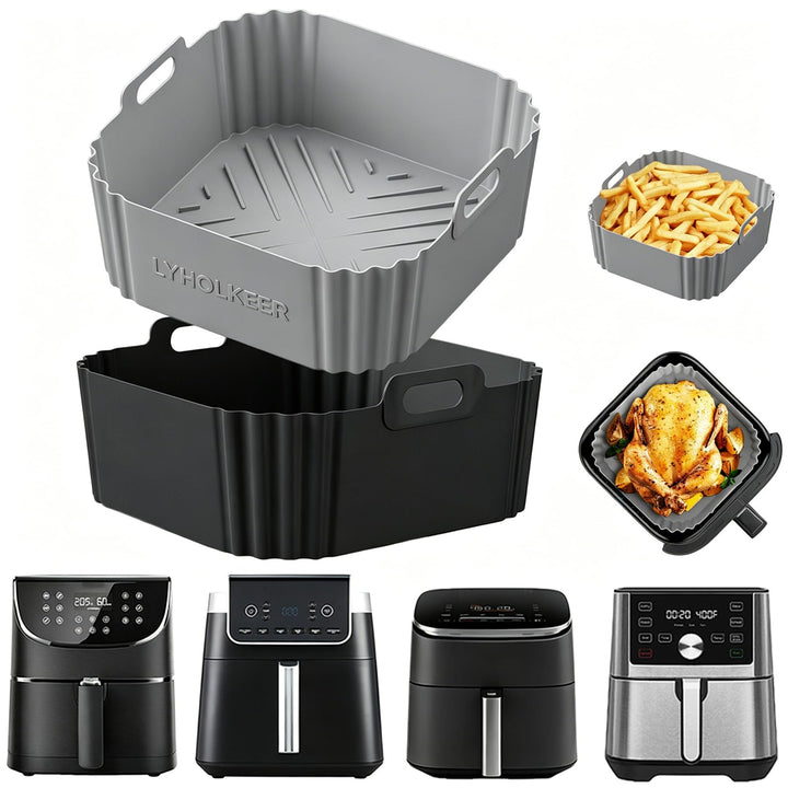 2 Stück Silikonform Heissluftfritteuse zubehör für Ninja Airfryer AF180EU 6,2L, Wiederverwendbare Ai