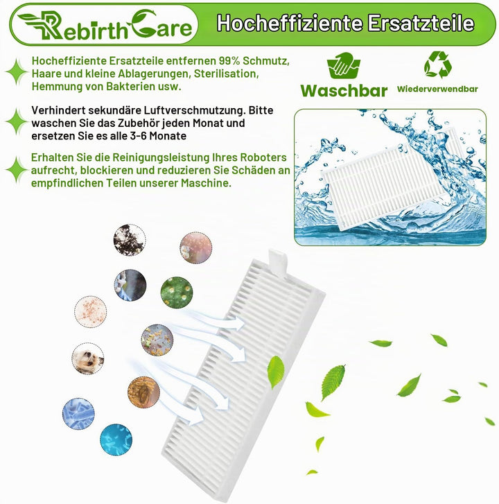 Rebirthcare Zubehör für Eufy RoboVac 11S 30 30C 35C 15C 15T 12 Saugroboter zubehör Set Staubsaugerfi