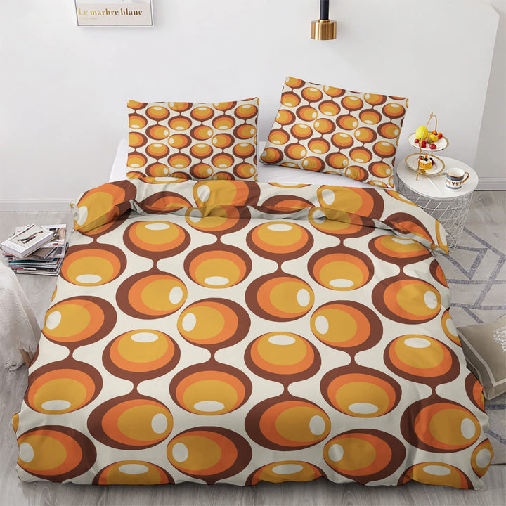 GEDAEUBA Retro Bettwäsche 135x200 Sommer - 70er Jahre Bettbezug 135 x 200 2er Set, Wendebettwäsche u