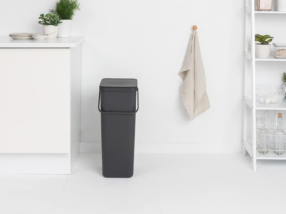 Brabantia Recyclingeimer Sort & GO 40 L Grau Grey 40 Liter Mülleimer, Grey 40 Liter Mülleimer