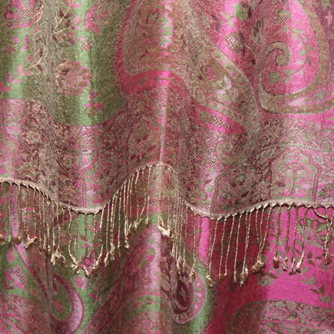 Lorenzo Cana Pashmina Schal Schaltuch jacquard gewebt 100% Seide 70 x 190 cm Paisley Seidenschal Sei