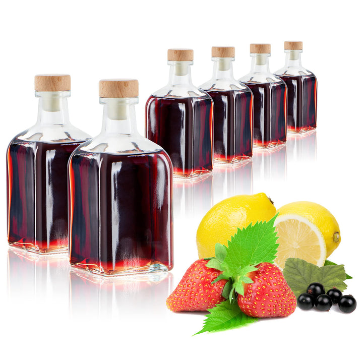 COM-FOUR® 6x Glasflasche 120 ml mit Korken - leere Flasche mit Korkenverschluss - Glasbehälter zum B