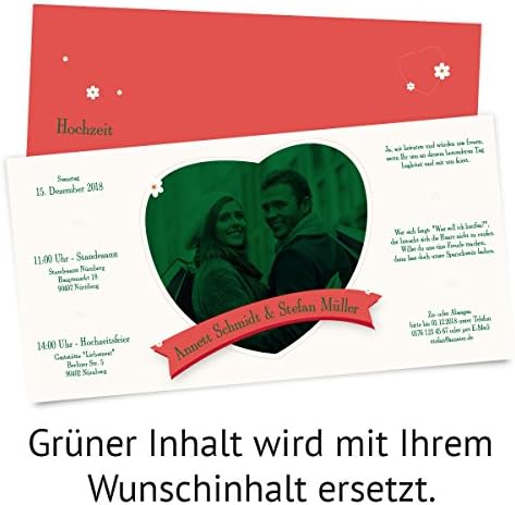 20 x Hochzeitseinladungen Hochzeit Einladungskarten Einladung Karten individuell - Gänseblümchen Lie