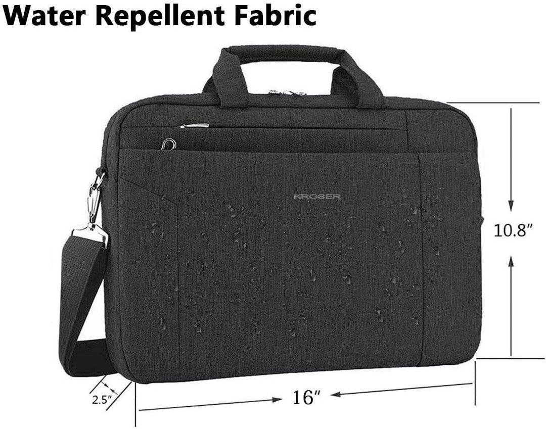 KROSER Laptop Tasche 15.6 Zoll Notebooktasche Aktentasche Tablet Tasche Schulter Umhängetasche Wasse