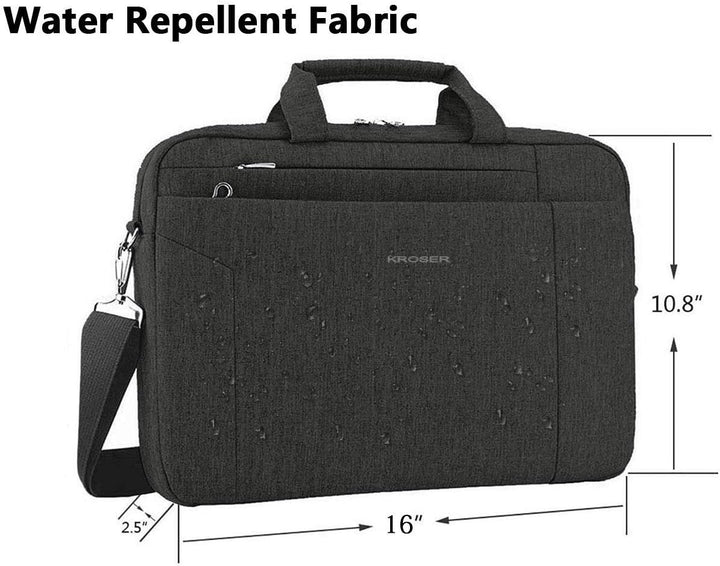 KROSER Laptop Tasche 15.6 Zoll Notebooktasche Aktentasche Tablet Tasche Schulter Umhängetasche Wasse