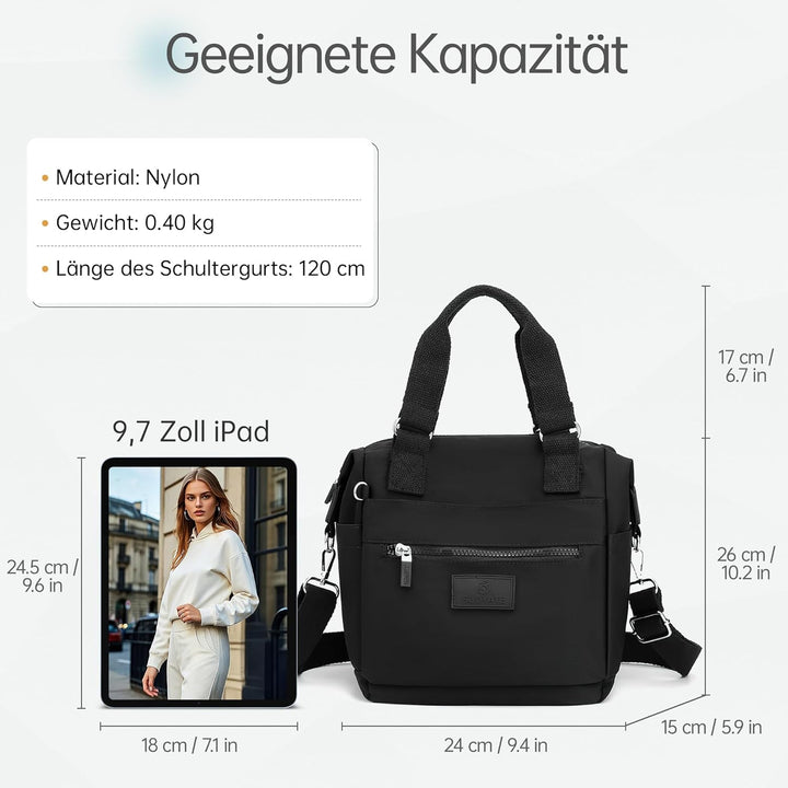 DIRRONA Beiläufig Damen Umhängetasche Multi Pocket Multi Fach Crossbody Bag Mittelgrosse Umhängetasc