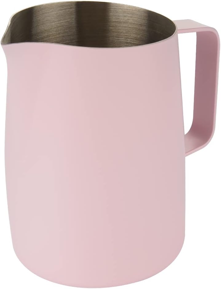 Dianoo Milchaufschäumkrug mit Griff, 600 ml Edelstahl-Dampfkrug, Espresso-Milchaufschäumer für Kaffe