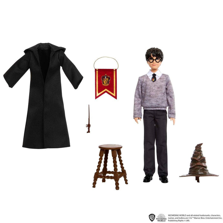Mattel HARRY POTTER - Titelfigur mit beweglichen Gelenken, Gryffindor-Robe und Zubehör und sprechend