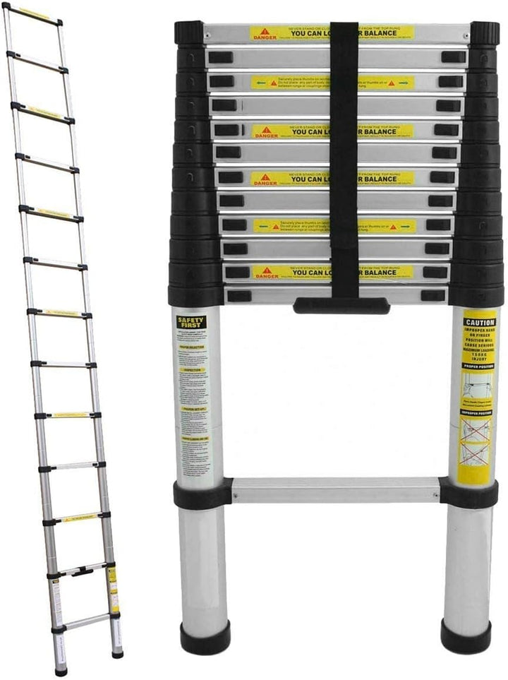 Vlio 3,8M Teleskopleiter, Mehrzweckleiter Aluminium, 150 kg/330 Pfund Belastbarkeit, Ausziehbar Alul